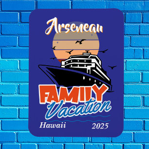 Magnet Flexible Coucher de soleil Famille Vacances Bleu Personnali