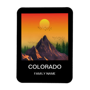 MAGNET FLEXIBLE COUCHER DE SOLEIL NATURE MONTAGNE VINTAGE SUR MESU