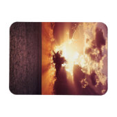 Magnet Flexible Coucher de soleil nuageux au-dessus de l'horizon m (Horizontal)