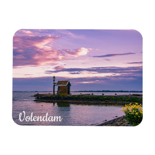 Magnet Flexible Coucher de soleil rose sur le lac (Horizontal)