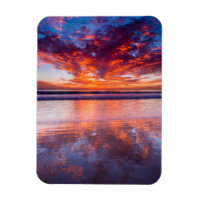 Coucher de soleil rouge sur la mer, Californie