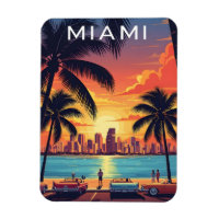 Coucher de soleil sur la ligne d'horizon de Miami