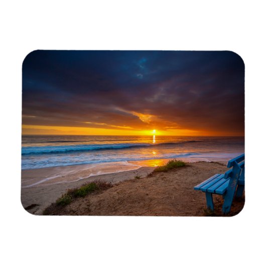 Magnet Flexible Coucher de soleil sur l'océan Pacifique (Horizontal)