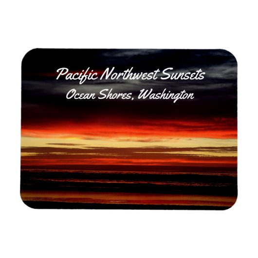 Magnet Flexible Coucher de soleil sur Ocean Shores, photo WA (Horizontal)