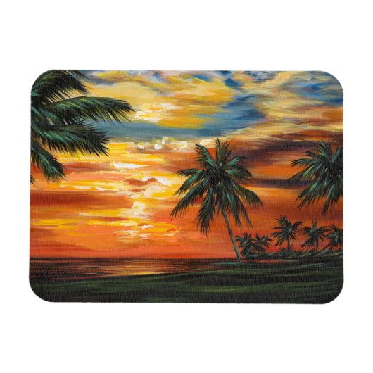 Magnet Flexible Coucher de soleil tropical étonnant (Horizontal)