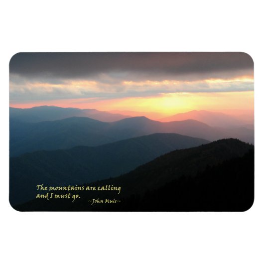 Magnet Flexible Coucher du soleil dans les Smokies : Mtns appellen (Horizontal)