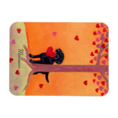 Magnet Flexible Couleur d'automne personnalisée Noir Labrador (Horizontal)