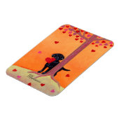 Magnet Flexible Couleur d'automne personnalisée Noir Labrador (Côté Gauche)