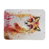 Magnet Flexible Couleur d'eau Red Fox Woodland Animal Art (Horizontal)