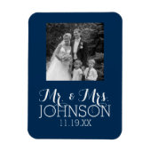 Magnet Flexible Couleur solide M & Mme Mariage ou Favoris de l'ann (Vertical)