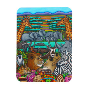 Magnet Flexible Couleurs de l'Afrique 3"" aimant de la photo x4