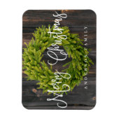 Magnet Flexible Country Rustic Wood Merry Christmas Greeting (Vertical)