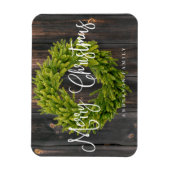 Magnet Flexible Country Rustic Wood Merry Christmas Greeting (Vertical)