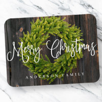 Country Rustic Wood Merry Christmas Greeting
