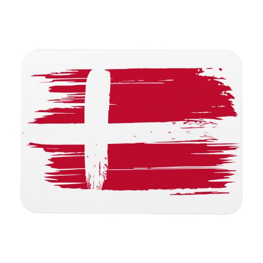 Magnet Flexible Coup de pinceau Drapeau Danemark (Horizontal)