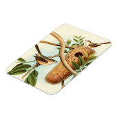 Magnet Flexible Couple d'oiseaux sur un nid perché sur une branche (Côté Gauche)