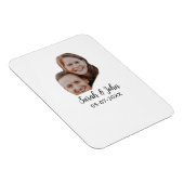 Magnet Flexible Couple face photo add name date simple wedding  (Côté Droit)