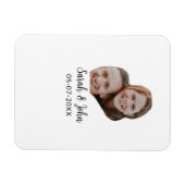 Magnet Flexible Couple face photo add name date simple wedding  (Horizontal)
