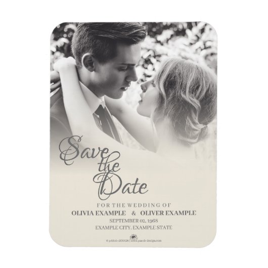 Magnet Flexible Couple mariage en monochrome (Vertical)
