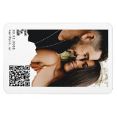 Magnet Flexible  Couple Photo QR Code Wedding Announcement  (Horizontal)