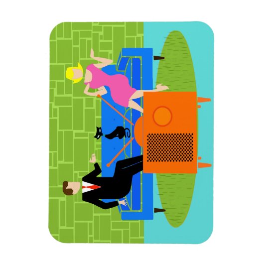 Magnet Flexible Couple rétro avec aimant flexible Chat (Vertical)