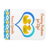 Magnet Flexible Couple's Cruising Ducks Names Cabin Door (Horizontal)