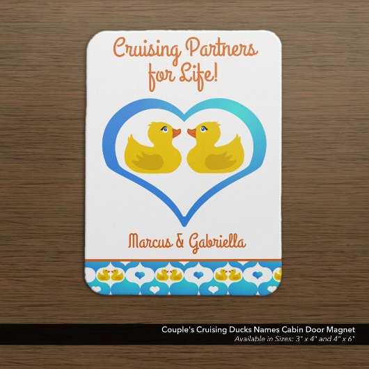 Magnet Flexible Couple's Cruising Ducks Names Cabin Door
