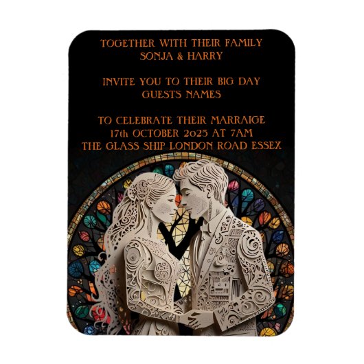 Magnet Flexible couples mariages personnalisés (Vertical)