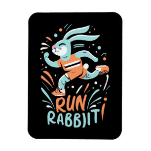 Magnet Flexible courir lapin marathon coureur lapin mignon