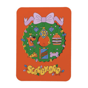 Magnet Flexible Couronne graphique de friandises de Noël de Scooby