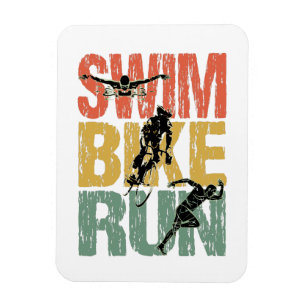 Magnet Flexible Course à vélo de natation - Triathlon Vintage