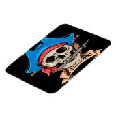 Magnet Flexible Couteau à morsure de crâne de pirate (Côté Gauche)