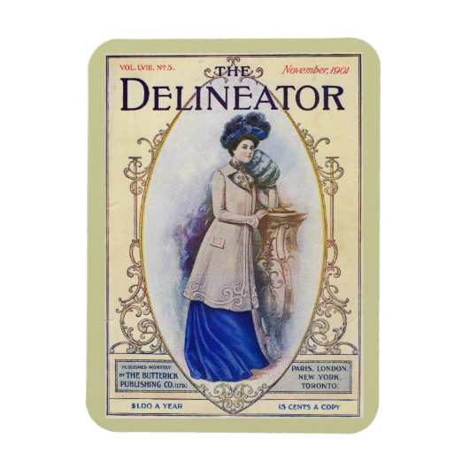 Magnet Flexible Couverture du magazine vintage Edwardian (Vertical)