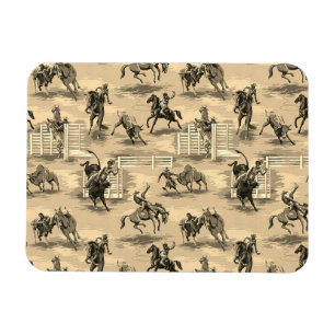 Magnet Flexible Cowboy de Rodéo Occidental Rétro Vintage