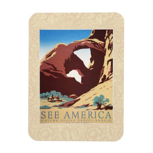 Magnet Flexible Cowboy Desert Vintage Western Horses (Vertical)
