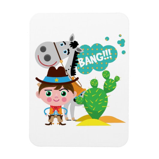 Magnet Flexible Cowboy et cheval (Vertical)