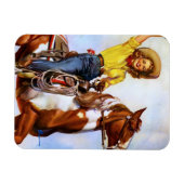 Magnet Flexible Cowgirl Rider Pin Up (Horizontal)