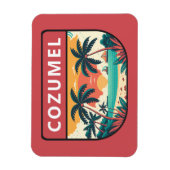 Magnet Flexible Cozumel Mexico Retro Emblem (Vertical)