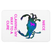 Magnet Flexible Crab Pink Ribbon Car aimant Cancer du sein (Horizontal)