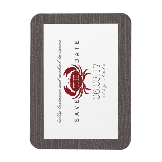 Magnet Flexible Crabe rustique Enregistrer l'aimant Date (Vertical)