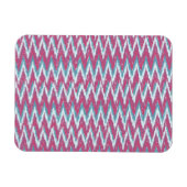 Magnet Flexible Cranberry et Turquoise Motif iKat ZigZag (Horizontal)
