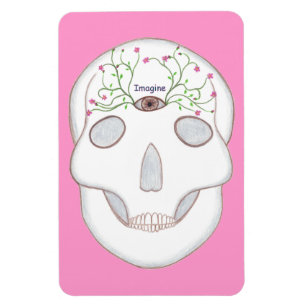 Magnet Flexible Crâne à sucre avec le troisième oeil, boutons de f