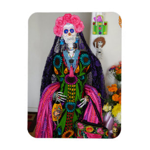 Magnet Flexible Crâne à sucre de la Catrina mexicaine pour le jour