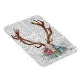 Magnet Flexible Crâne de cerf avec fleurs 2 (Côté Droit)