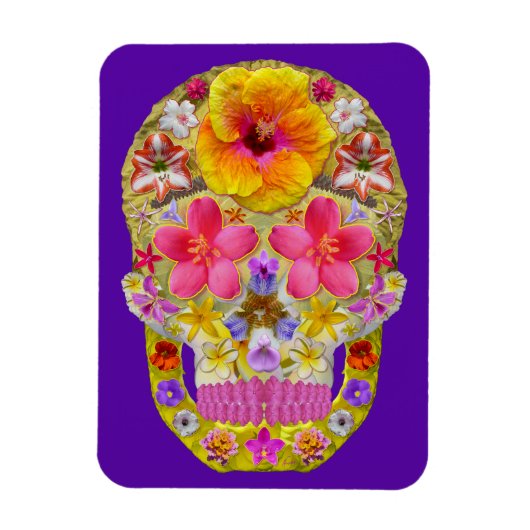 Magnet Flexible Crâne de fleurs 4 - Tropical (Vertical)