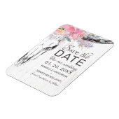 Magnet Flexible Crâne de vache rustique Boho Blush Floral Enregist (Côté Gauche)