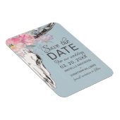 Magnet Flexible Crâne de vache rustique Boho Blush Floral Enregist (Côté Droit)