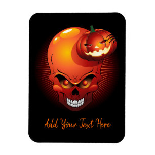 Magnet Flexible Crâne d'Halloween et Citrouille