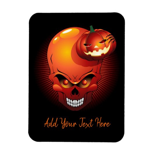 Magnet Flexible Crâne d'Halloween et Citrouille (Vertical)