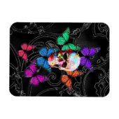 Magnet Flexible Crâne d'Imaginaire et papillons colorés (Horizontal)